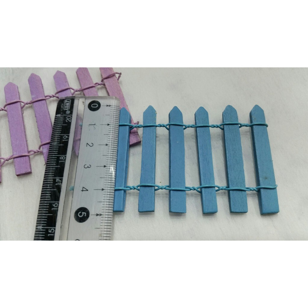 【台灣現貨速發】彩色小木柵 微縮造景 造景道具 高5公分*長8公分-