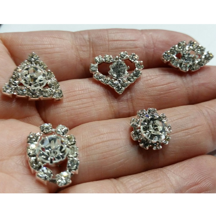 【台灣現貨速發】1公分 小水鑚 珠寶 花飾 水鑚珠寶花飾