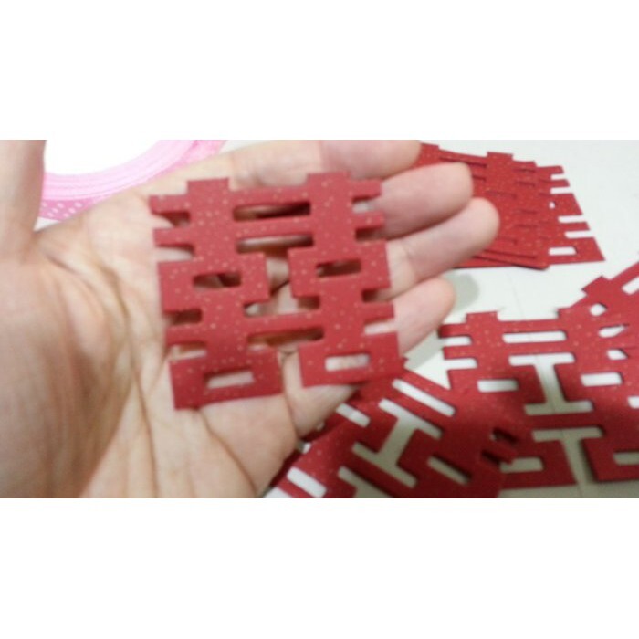 【台灣現貨速發】婚禮小物;手作**1元~摟空囍字卡--