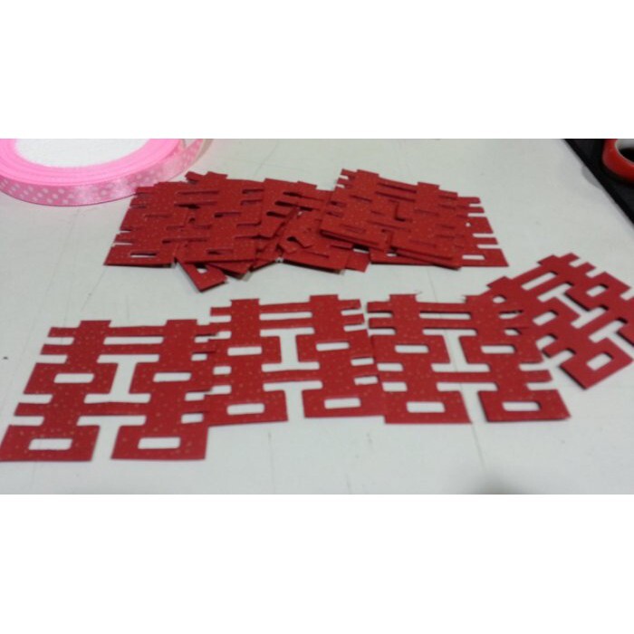 【台灣現貨速發】婚禮小物;手作**1元~摟空囍字卡--