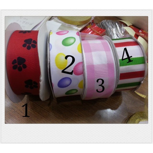 【台灣現貨速發】4公分壓紋布印圖緞帶 羅紋緞帶｜1捲25碼 180元｜緞帶 羅紋緞帶 包裝材料