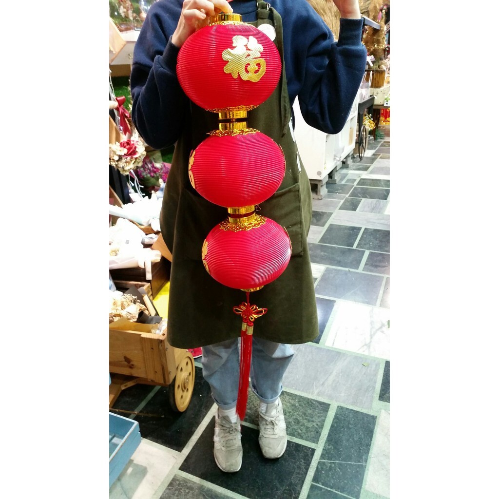 【台灣現貨速發】3個燈籠串，紅燈籠串掛飾，