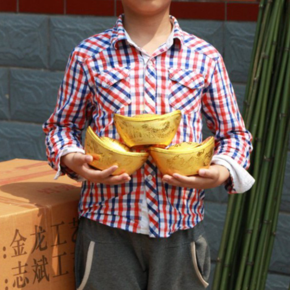 【台灣現貨速發】金元寶19公分 年節裝飾