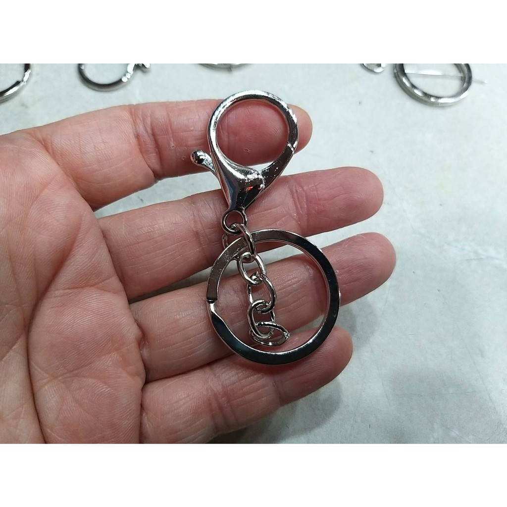 【台灣現貨速發】帶龍蝦扣4個圈鑰匙圈 ｜一次出貨十個｜鑰匙圈 扣環珠寶捧花 不凋花 永生花材料