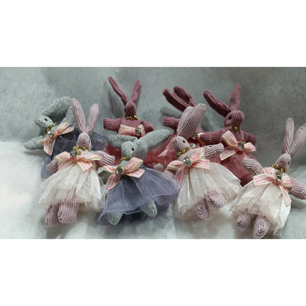 【台灣現貨速發】一個35元''''材料王批發--乾花鑰匙圈韓風小兔--有現貨