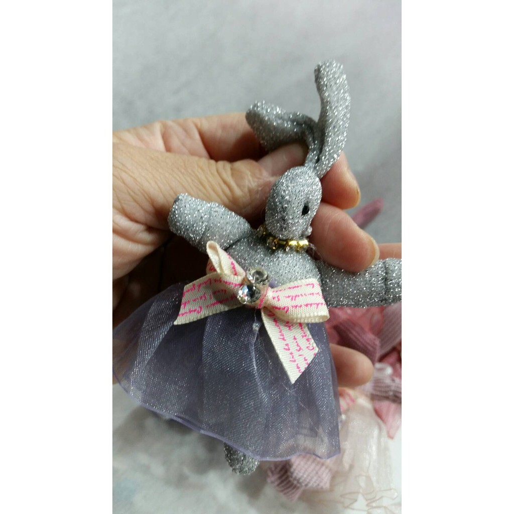 【台灣現貨速發】一個35元''''材料王批發--乾花鑰匙圈韓風小兔--有現貨