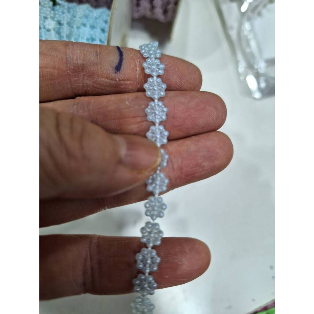 【台灣現貨速發】6mm梅花珠鍊 ｜零售一呎｜珠珠 花朵珠 珍珠緞帶 緞帶