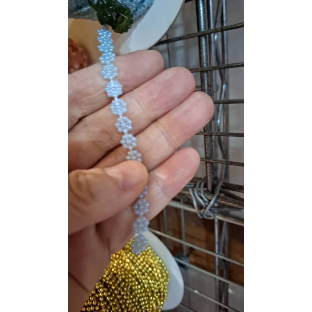 【台灣現貨速發】6mm梅花珠鍊 ｜零售一呎｜珠珠 花朵珠 珍珠緞帶 緞帶