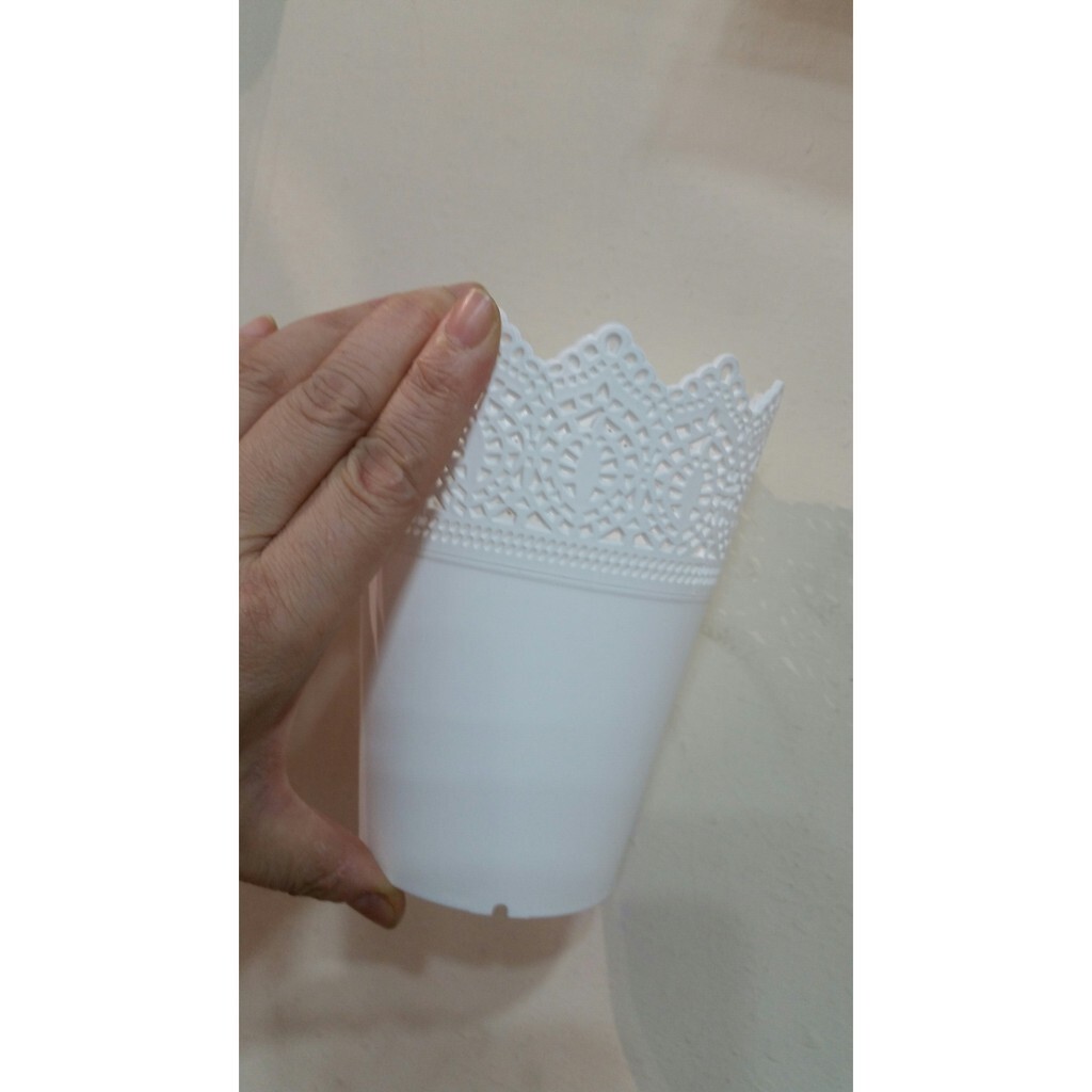 【台灣現貨速發】多肉植物//插乾花-花邊蕾絲簍空花盆(花器)