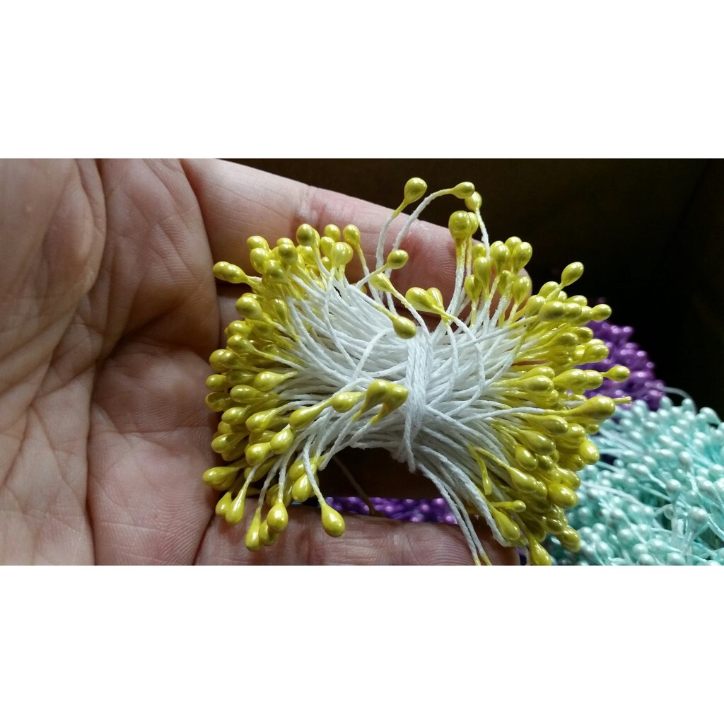 【台灣現貨速發】台灣現貨-珍珠花蕊 有多種顏色｜一把100支 20元｜手工藝 花蕊 珍珠