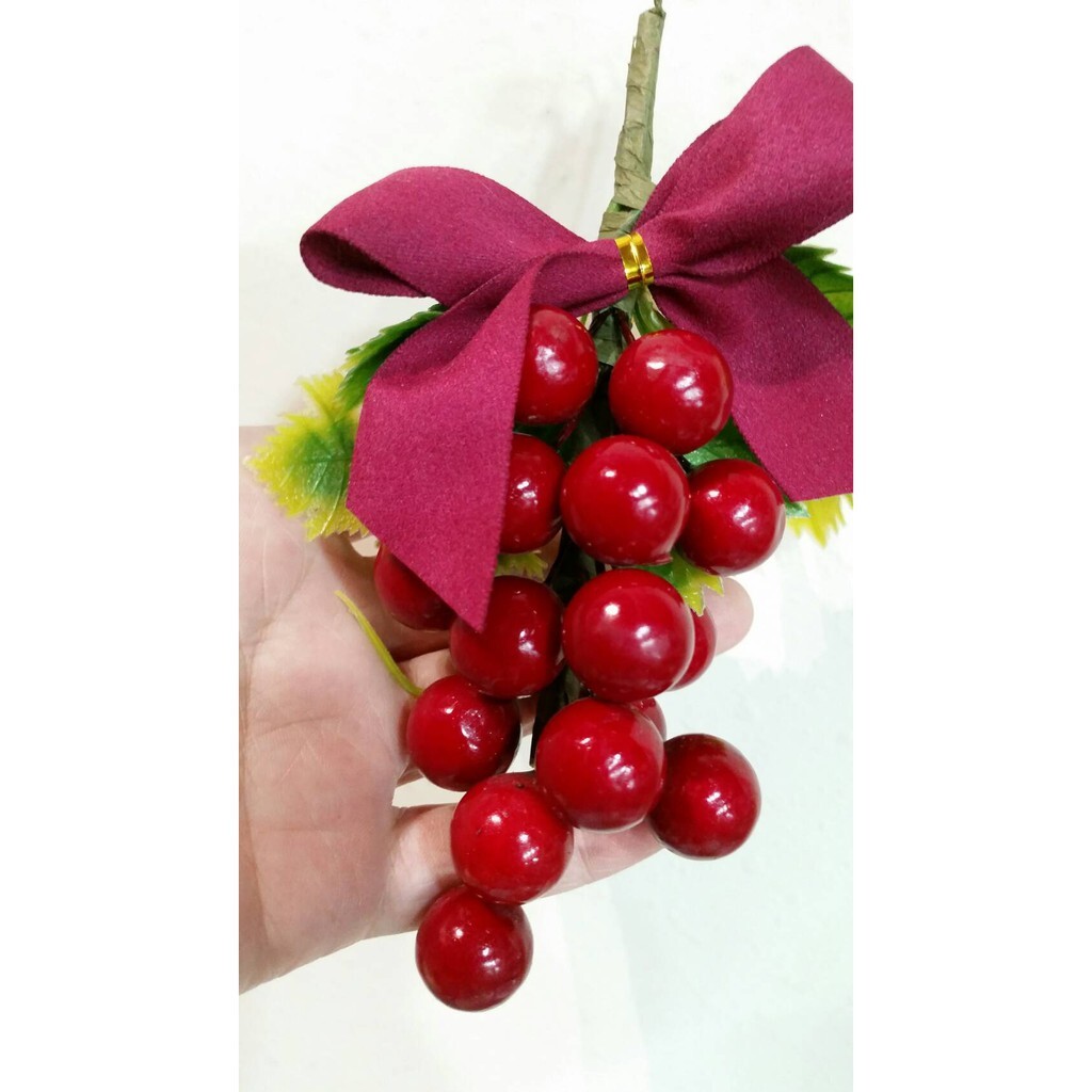 【台灣現貨速發】聖誕紅果--D23-植物紅果子葡萄串(人造花)--有現貨