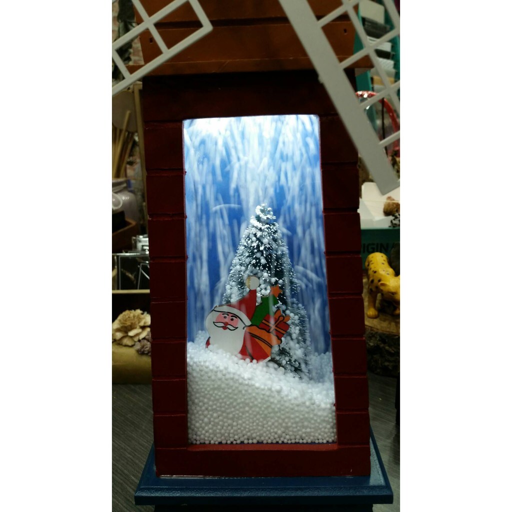 【台灣現貨速發】聖誕節 桌上型風車飄雪屋 自動下雪雪屋 雪屋