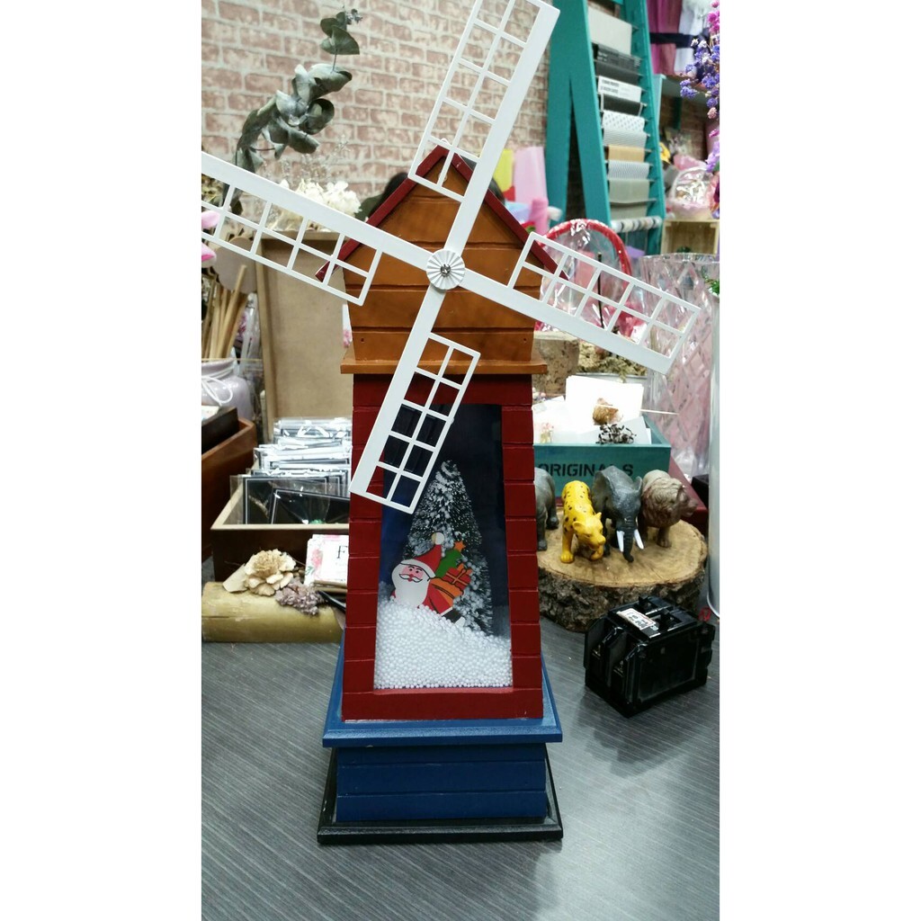 【台灣現貨速發】聖誕節 桌上型風車飄雪屋 自動下雪雪屋 雪屋