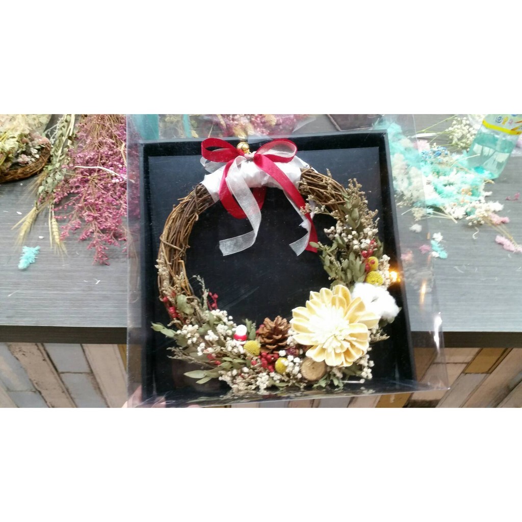 【台灣現貨速發】大花圈盒 視窗透明盒 35透明花圈盒 禮物盒 聖誕花圈適用 婚禮花環盒