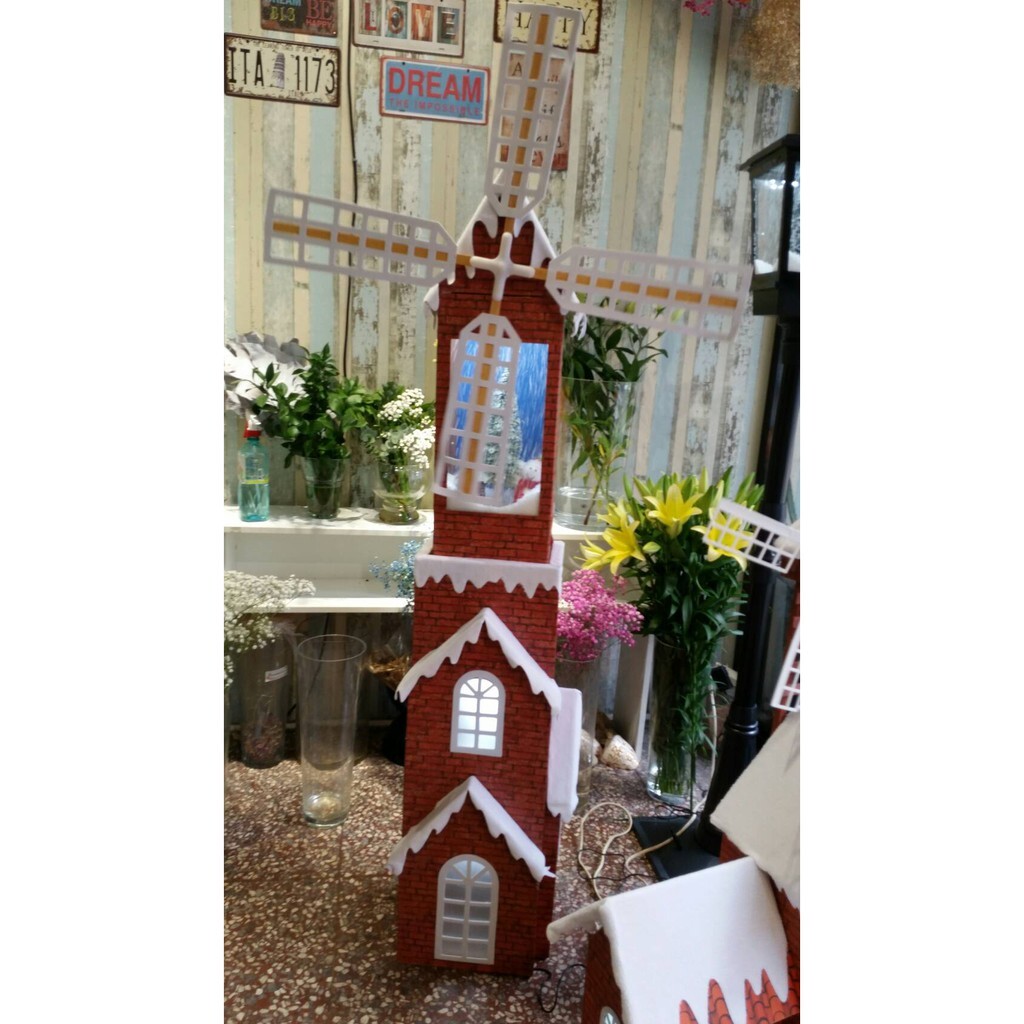 【台灣現貨速發】聖誕節****大型聖誕飄雪屋(瘦高型)