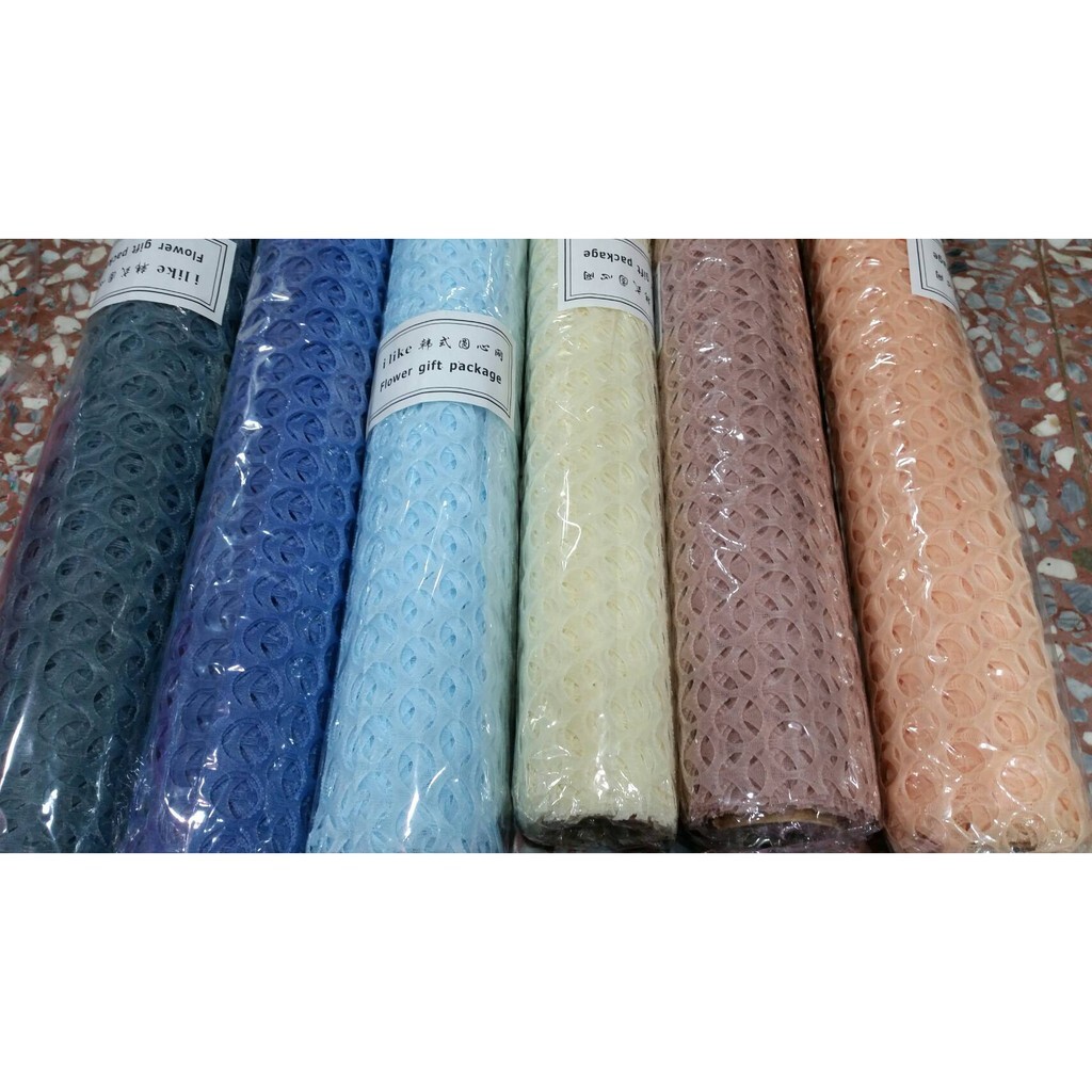 【台灣現貨速發】I82韓國新品網红洞洞網 圆心網 進口鲜花包装纸包 花紗網網格