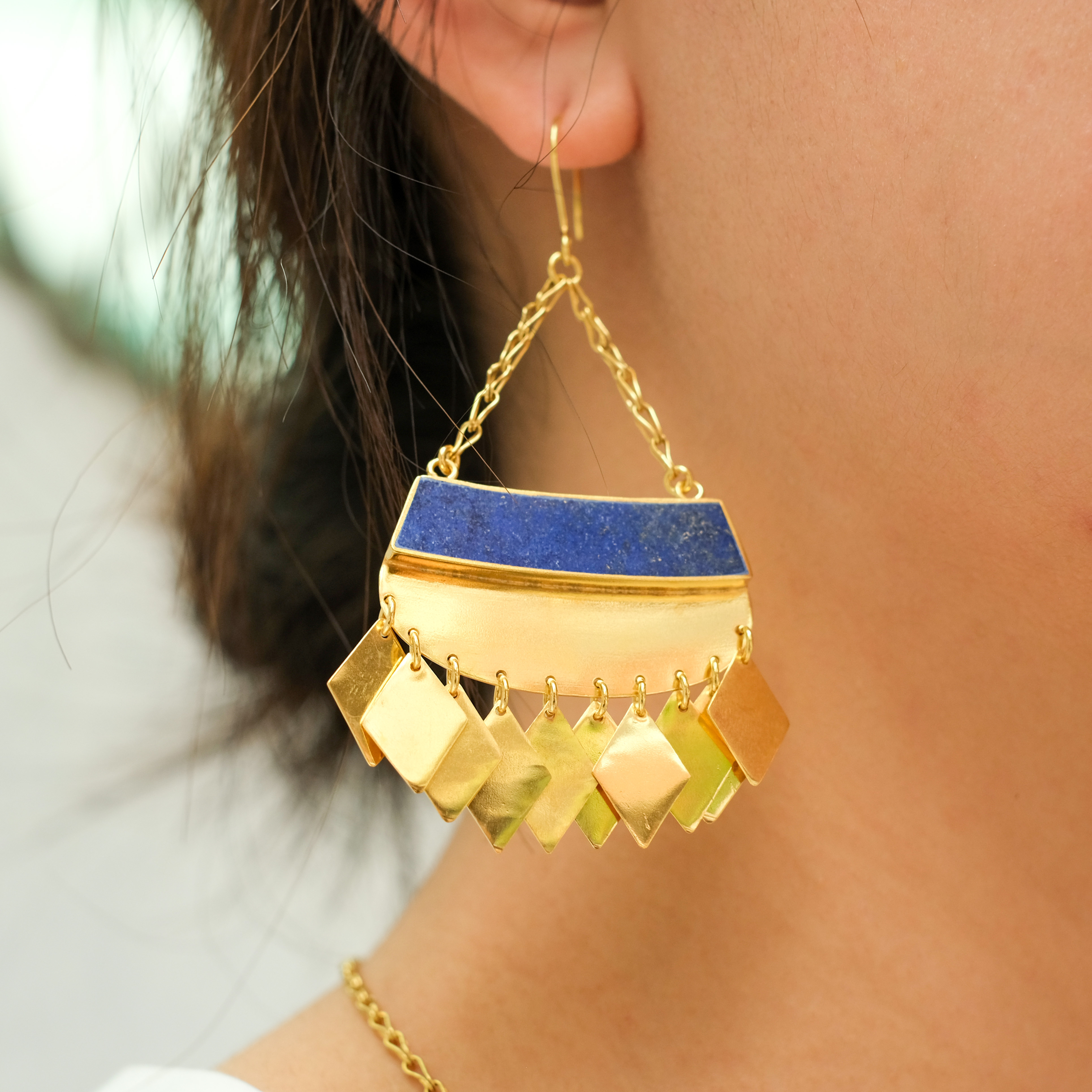 伊斯蘭金工｜Mahtab 青金石耳環｜阿富汗