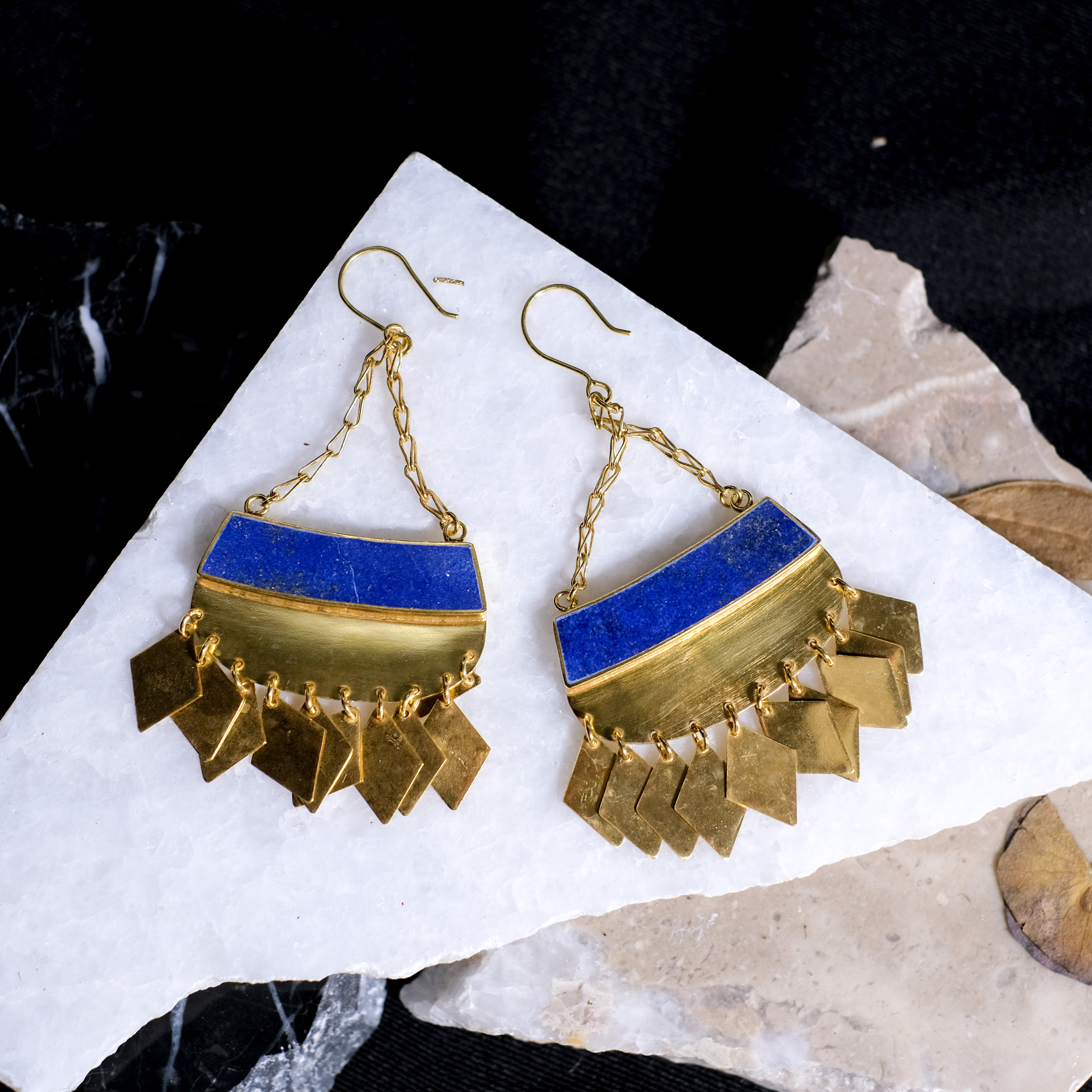 伊斯蘭金工｜Mahtab 青金石耳環｜阿富汗