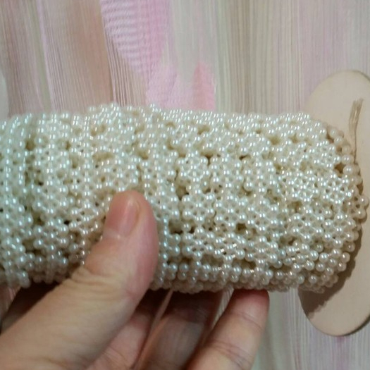 【台灣現貨速發】10mm 珍珠鍊 七珠 太陽珠 珍珠鍊 花形珍珠 珍珠緞帶 | 白/粉色/五彩透明/亮粉 |一尺