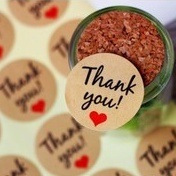 【台灣現貨速發】-21枚文青風牛皮圓形THANK YOU貼紙