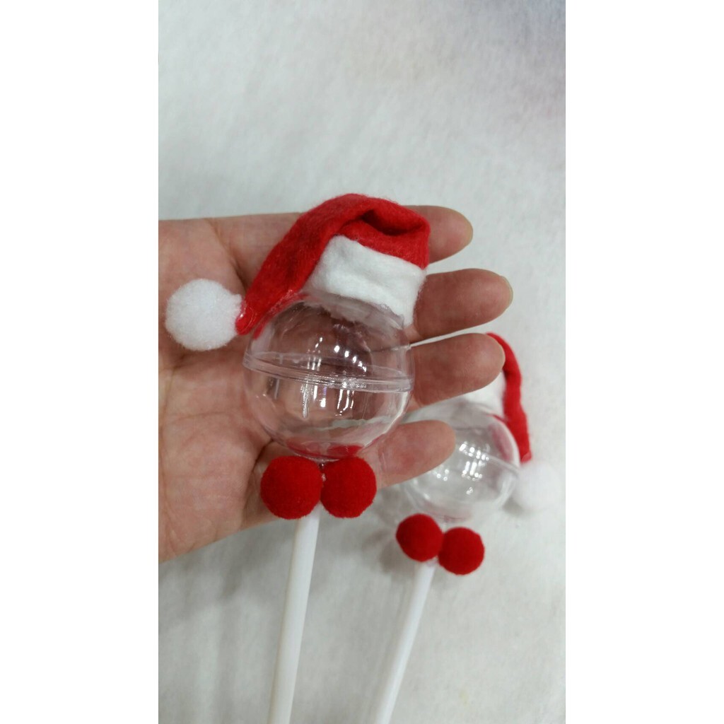 【台灣現貨速發】10個以上12元'｜聖誕帽糖果棒｜糖果棒 聖誕帽 手工