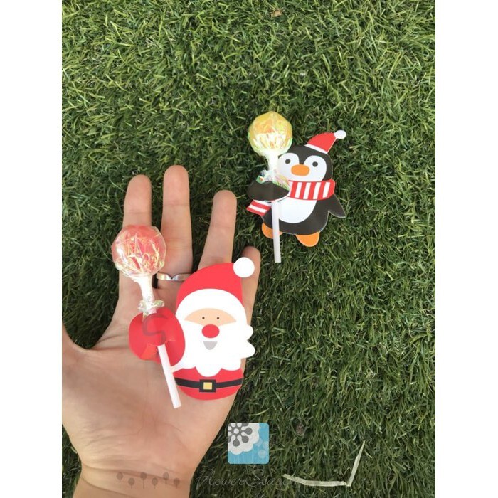 【台灣現貨速發】聖誕節---聖誕老公公///企鵝--棒棒糖卡-約50張60元