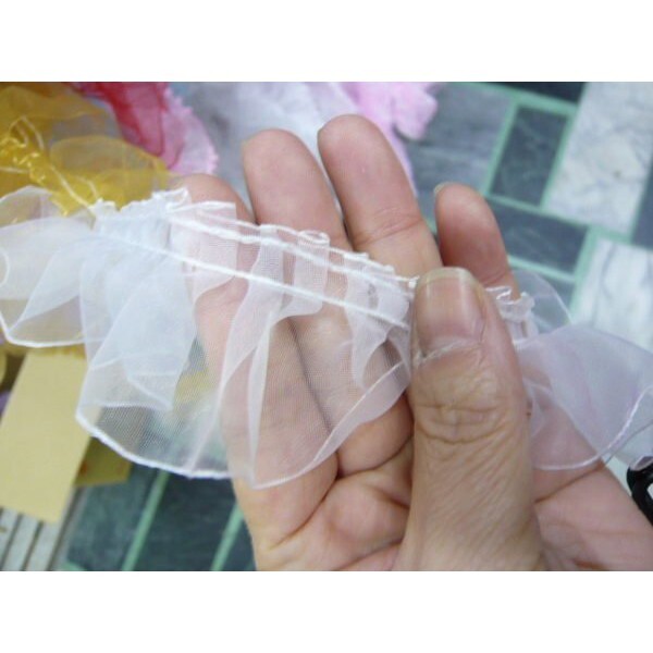 【台灣現貨速發】波浪珍珠亮邊紗裙 4公分寬｜一呎4元｜一次最少出貨１０尺