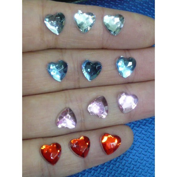 【台灣現貨速發】8mm壓克力半面鑚片 | 心(圓)型 一包100片