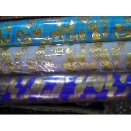 【台灣現貨速發】一卷15尺80元~~~包花束燙金(印愛心)珍珠紗-有現貨