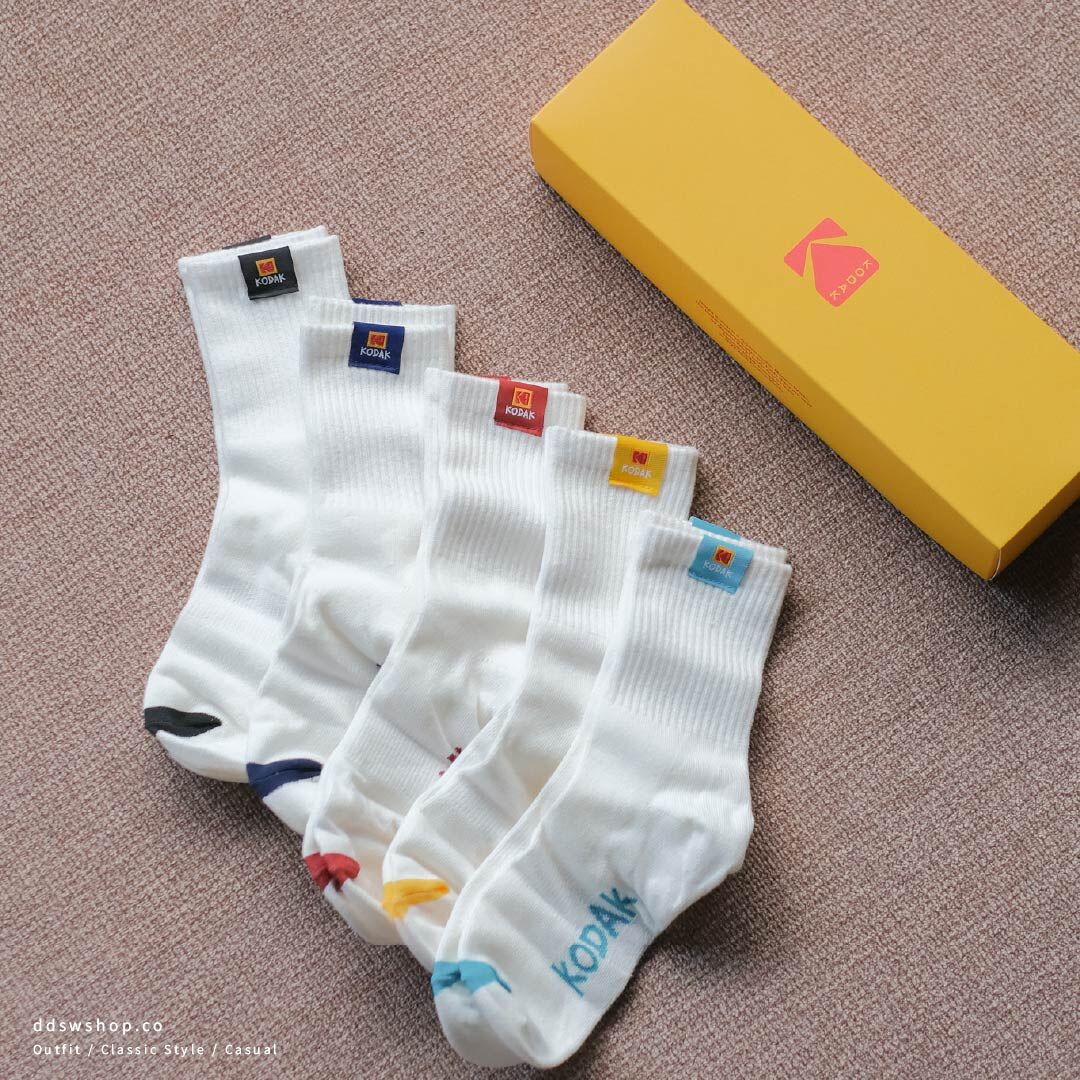“現貨” Kodak 五色 中筒襪 五雙一組