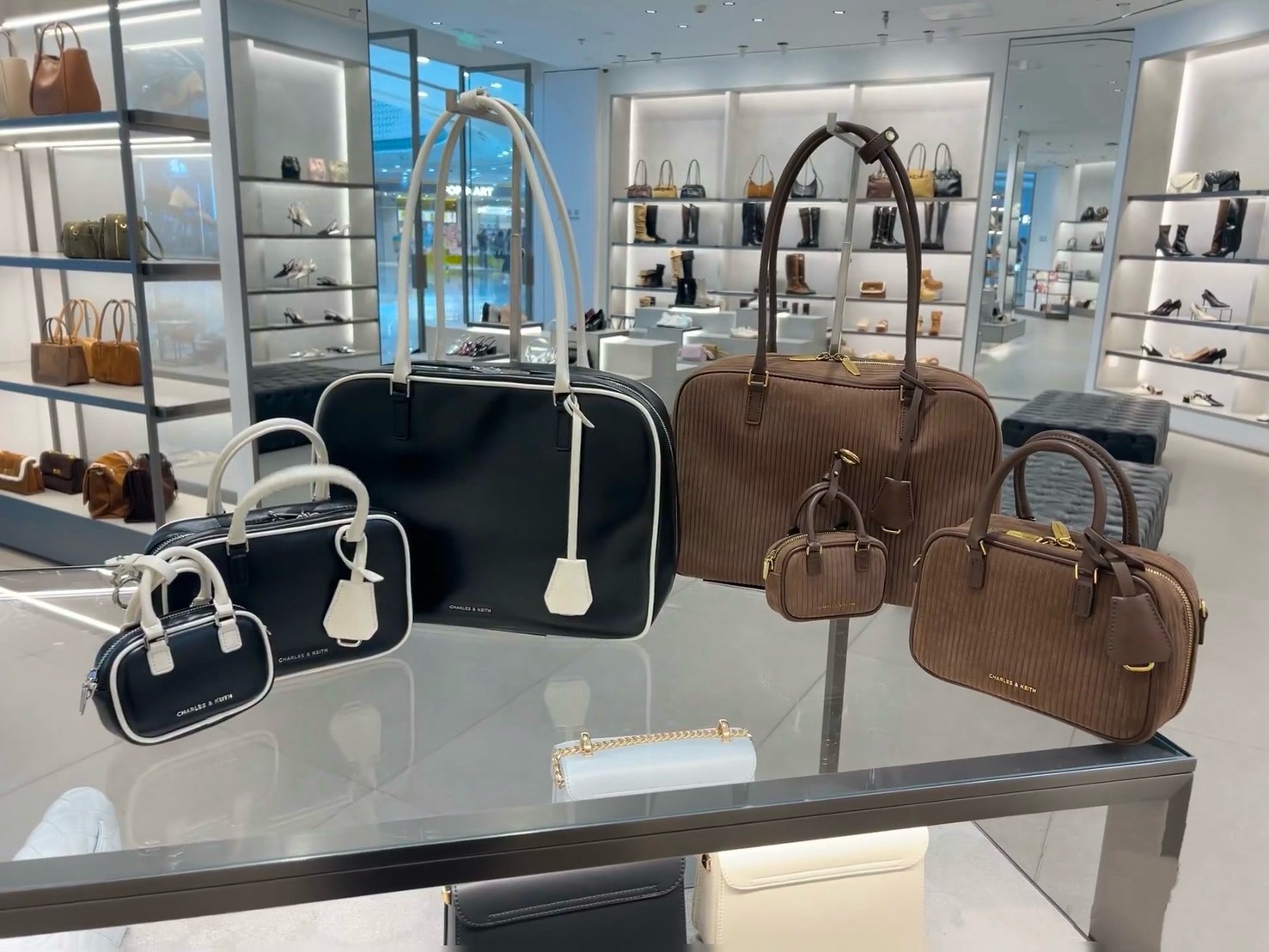 Charles&Keith 冬季新款 miu系 方包 保齡球包 三個尺寸 小CK