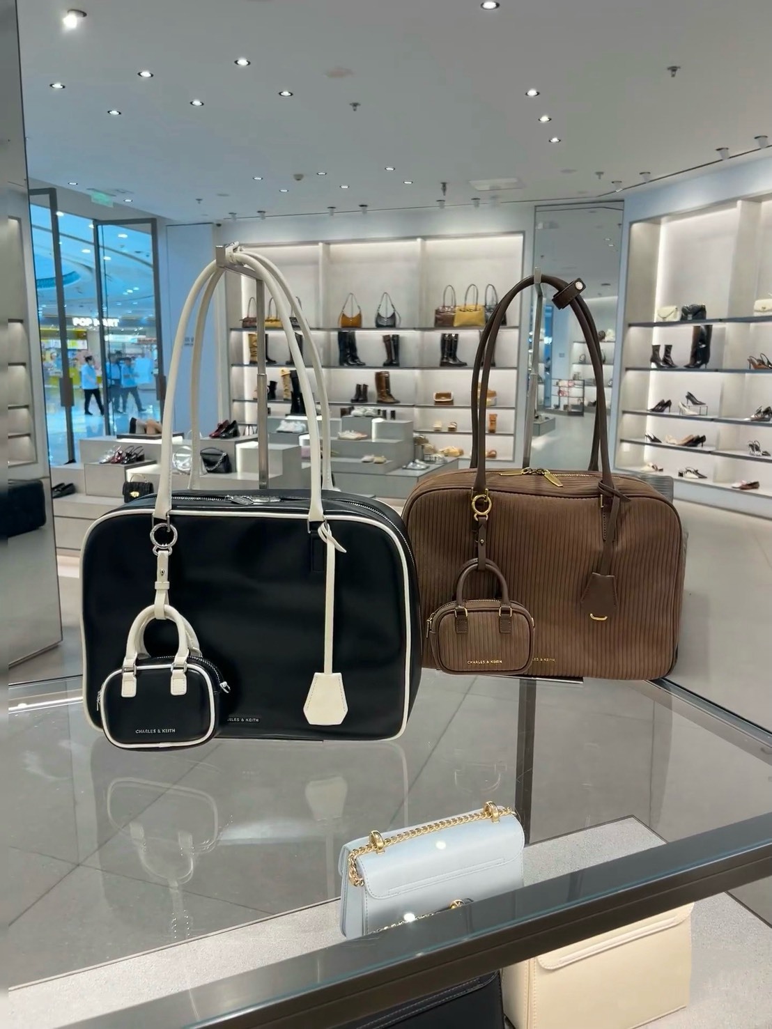 Charles&Keith 冬季新款 miu系 方包 保齡球包 三個尺寸 小CK