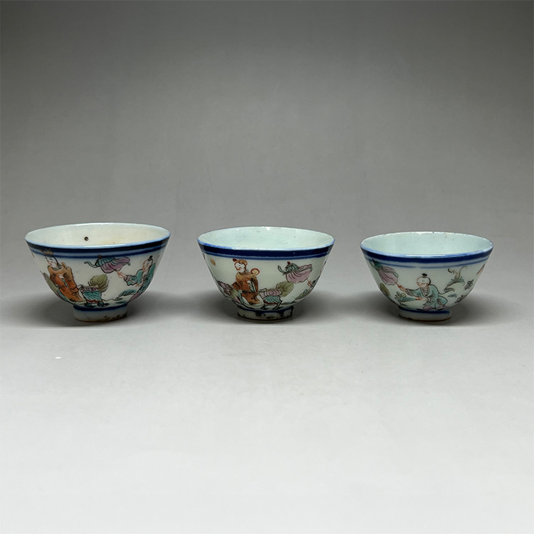 茶香自在】清代手繪粉彩茶杯老件