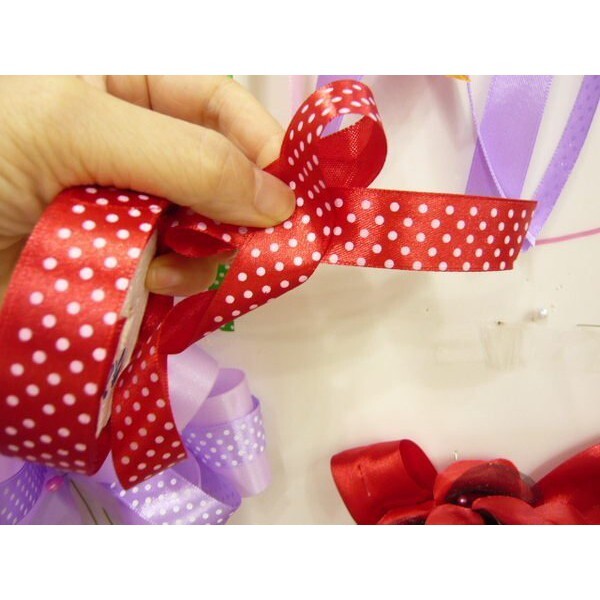 【台灣現貨速發】2公分秀士布點點緞帶｜1捲25碼 50元｜緞帶 秀士緞帶 包裝材料