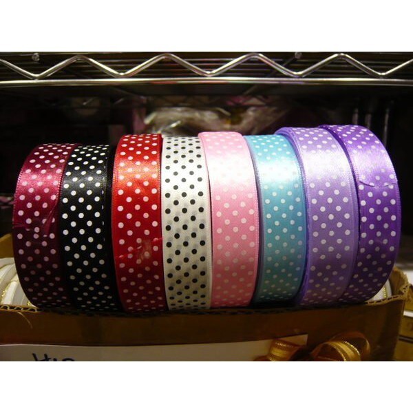 【台灣現貨速發】2公分秀士布點點緞帶｜1捲25碼 50元｜緞帶 秀士緞帶 包裝材料