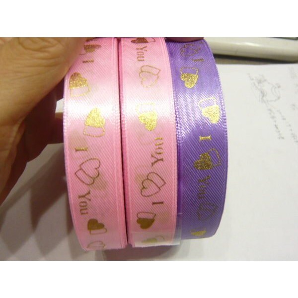 【台灣現貨速發】1.5公分秀士布印字緞帶 I love you｜1捲25碼 60元｜緞帶 秀士緞帶 包裝材料