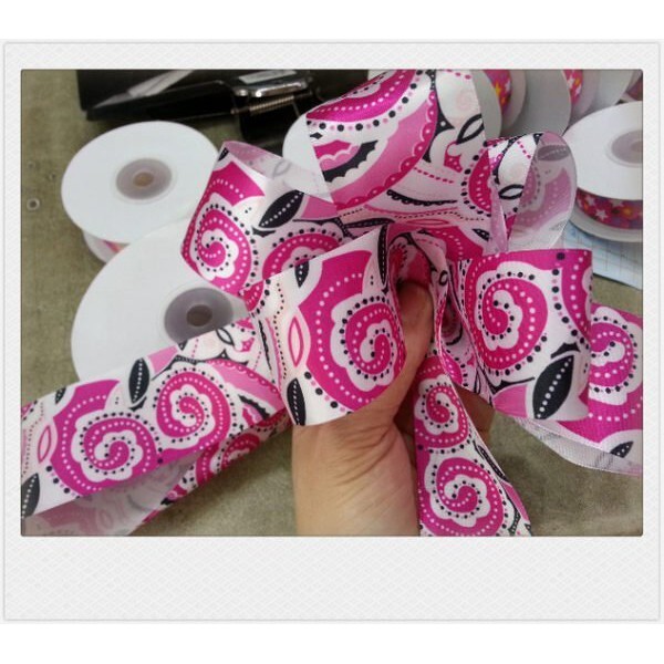 【台灣現貨速發】4公分光面布印圖緞帶｜1捲22.5碼 160元｜緞帶 秀士緞帶 包裝材料