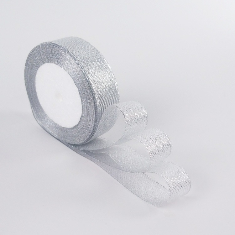 【台灣現貨速發】2公分全銀金蔥緞帶｜1捲25碼 35元 批發25｜緞帶 秀士蔥緞帶 包裝材料