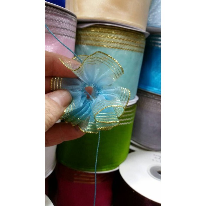 【台灣現貨速發】2.2公分蔥邊絲質拉花紗裙緞帶｜1捲25碼 55元｜緞帶 紗裙緞帶 包裝材料