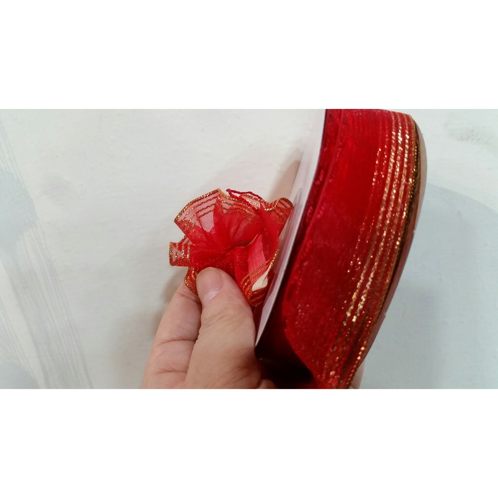 【台灣現貨速發】2.2公分蔥邊絲質拉花紗裙緞帶｜1捲25碼 55元｜緞帶 紗裙緞帶 包裝材料