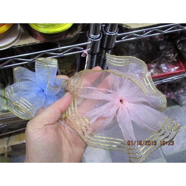 【台灣現貨速發】7公分寬蔥邊絲質拉花紗裙緞帶｜1捲20碼｜緞帶 紗裙緞帶 包裝材料