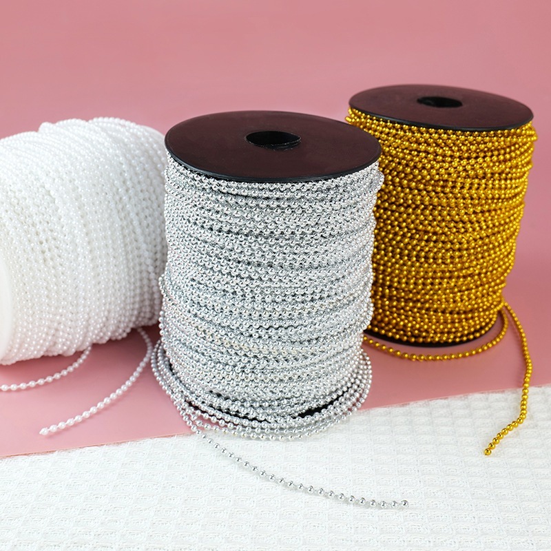 【台灣現貨速發】3mm珍珠鍊｜珠串 連線珠 珠珠 珠鍊 手作材料 花藝材料