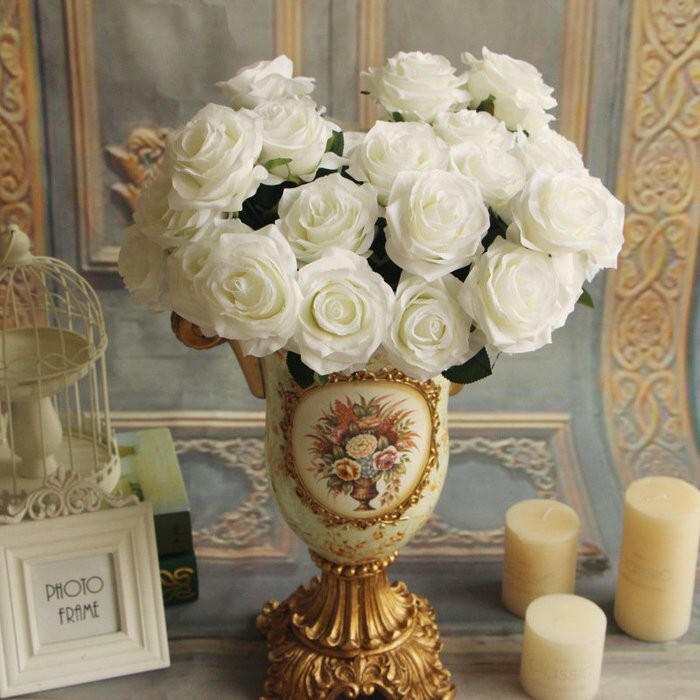 【台灣現貨速發】法國玫瑰 1枝9朵 或10朵 玫瑰花束 人造花 仿真花｜小香風 小香花束