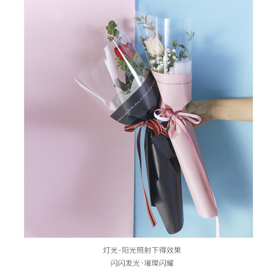 【台灣現貨速發】~~捲單支花4元~新花漾半張透明包裝紙