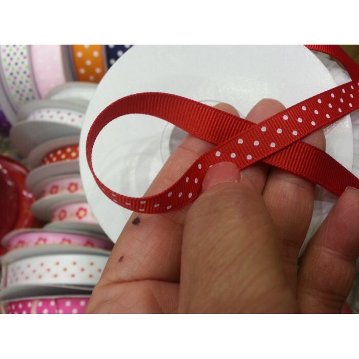 【台灣現貨速發】1公分點點羅紋緞帶｜1捲25碼 100元｜緞帶 秀士羅紋緞帶 包裝材料