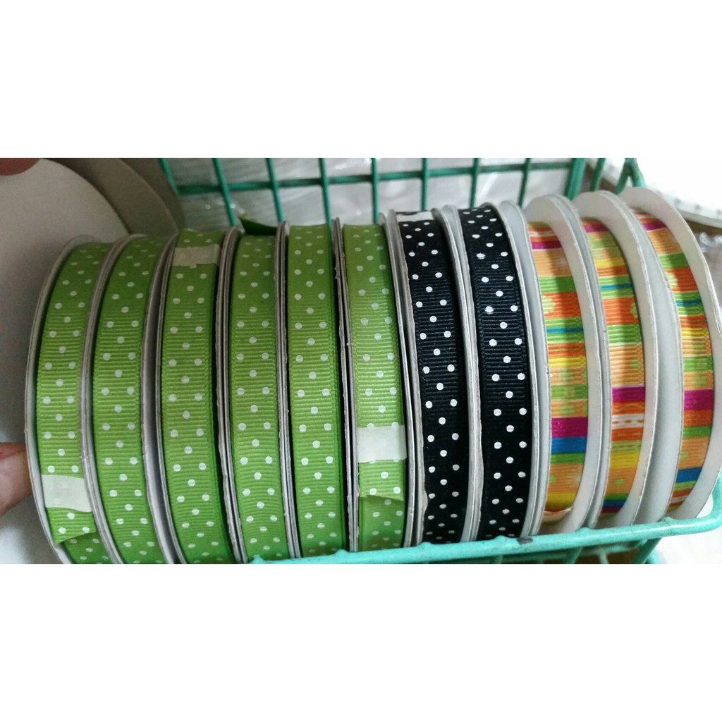【台灣現貨速發】1公分點點羅紋緞帶｜1捲25碼 100元｜緞帶 秀士羅紋緞帶 包裝材料