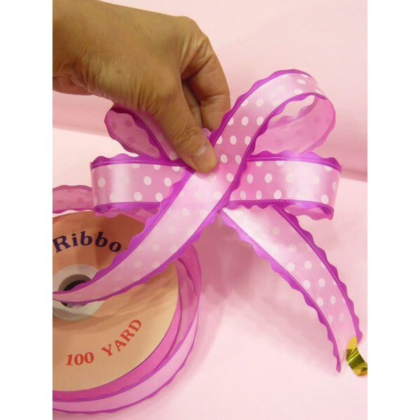 【台灣現貨速發】3.2公分花邊壓紋緞帶｜1捲50碼 70元｜緞帶 塑膠緞帶 包裝材料
