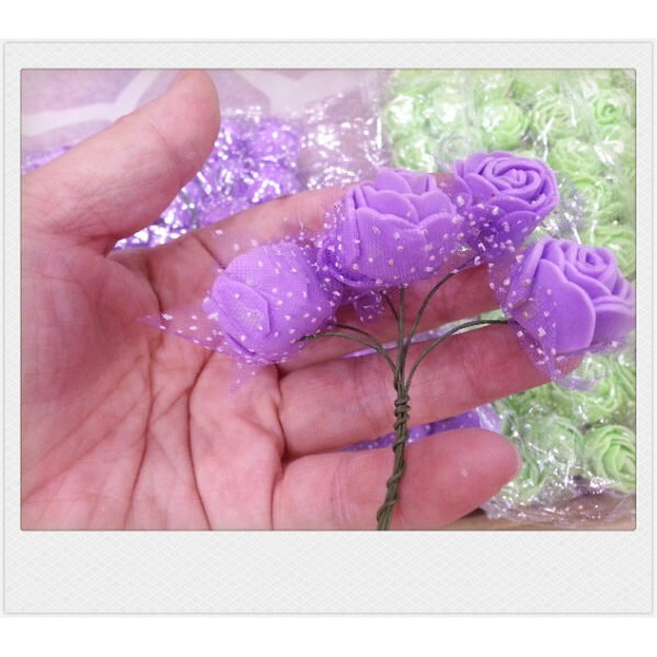 【台灣現貨速發】PE包紗小玫瑰花｜同色一包12把144朵｜ 仿真紗玫瑰 ＰＥ玫瑰