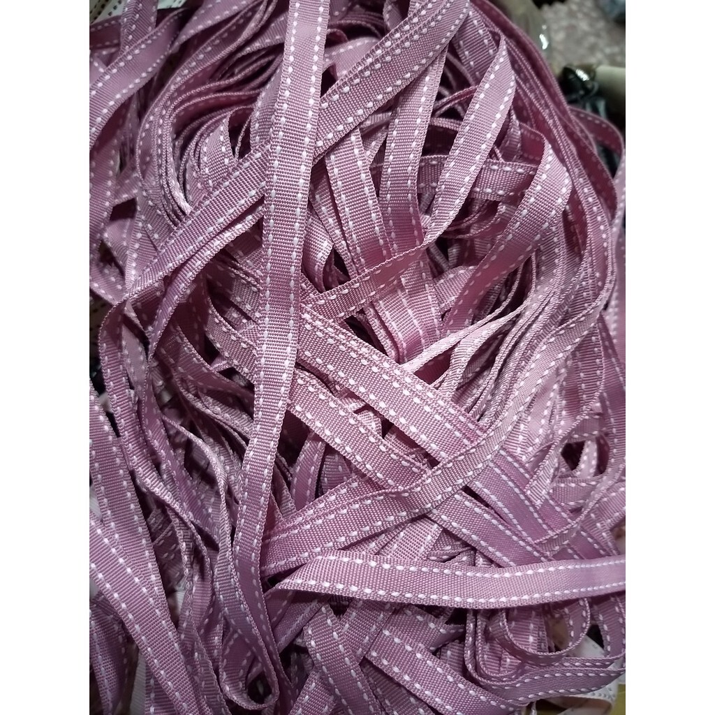【台灣現貨速發】1公分虛線邊羅紋緞帶｜1捲80元｜包裝材料 緞帶