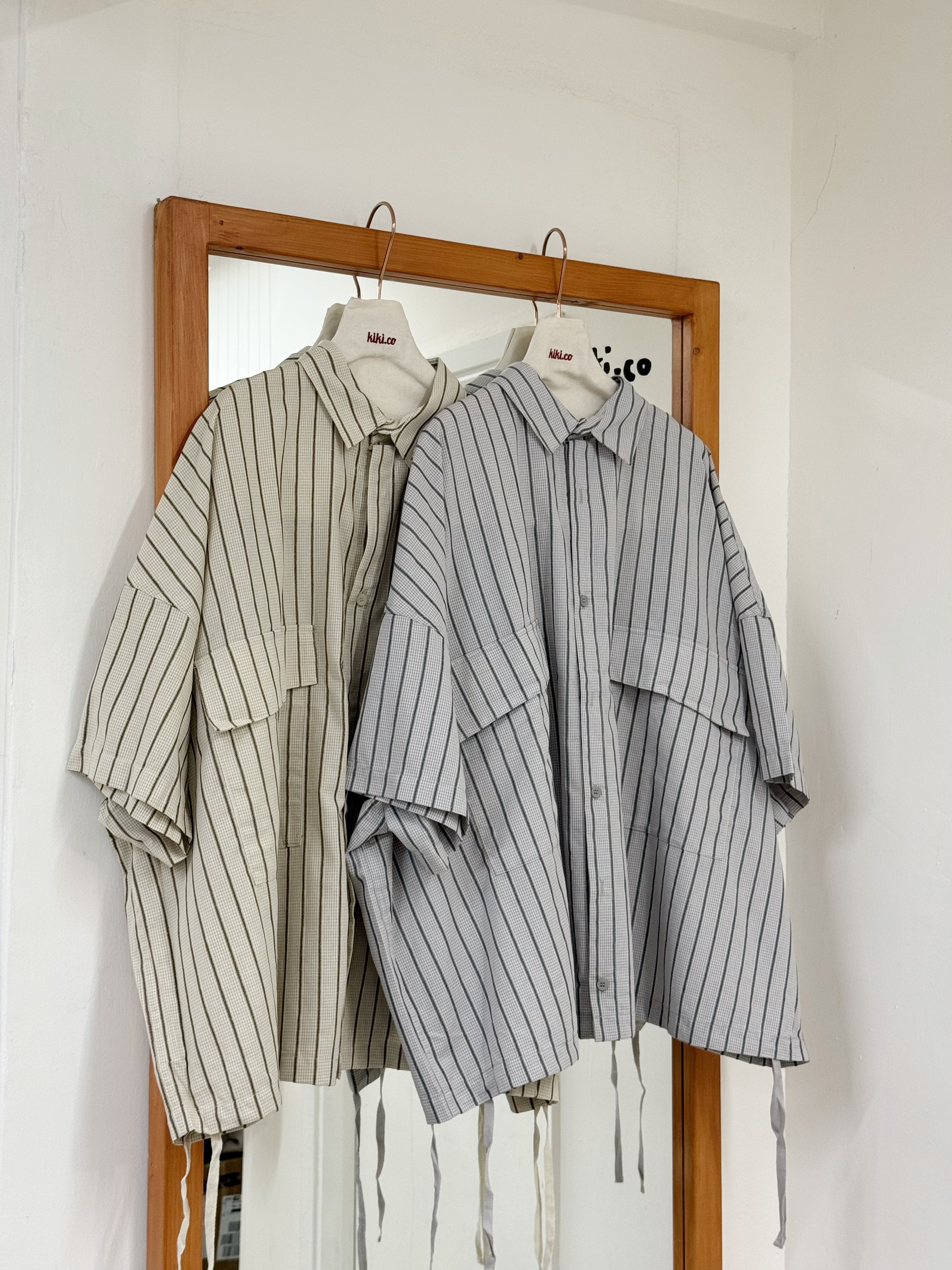 質感條紋雙口袋短袖恤